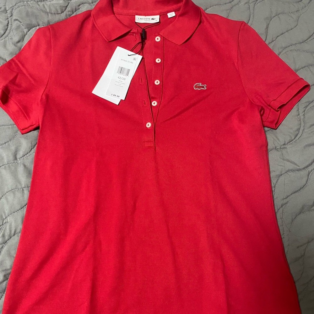 Lacoste Women’s Red Short Sleeve Polo Tee